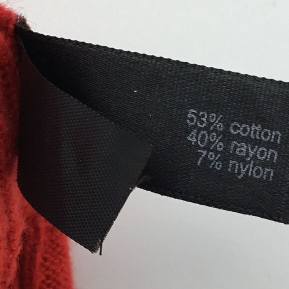 The Limited 3/4 Sleeve Back Zip Red Cable Knit Stretch Pullover Sweater XL - Picture 9 of 10